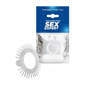 Эластичное эрекционное кольцо с шипиками и шариком - Sex Expert - в Хабаровске купить с доставкой
