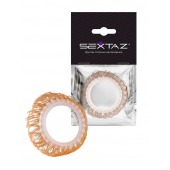 Эрекционное кольцо с бежевыми «ресничками» - Sextaz - в Хабаровске купить с доставкой