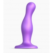 Фиолетовая насадка Strap-On-Me Dildo Plug Curvy size M - Strap-on-me - купить с доставкой в Хабаровске