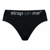 Черные трусики для насадок Heroine Lingerie Harness - size XL - Strap-on-me - купить с доставкой в Хабаровске