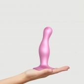 Розовая насадка Strap-On-Me Dildo Plug Curvy size M - Strap-on-me - купить с доставкой в Хабаровске