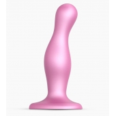 Розовая насадка Strap-On-Me Dildo Plug Curvy size M - Strap-on-me - купить с доставкой в Хабаровске