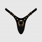 Черный пояс для фиксации насадок Strap-On-Me Leatherette Harness Fabulous - Strap-on-me - купить с доставкой в Хабаровске