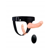 Женский страпон с 2 насадками, вибрацией и пультом ДУ - Erowoman-Eroman - купить с доставкой в Хабаровске