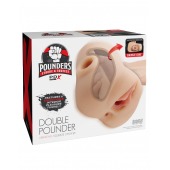 Телесный мастурбатор с вибрацией Double Pounder Vibrating Squeeze Stroker - Pipedream - в Хабаровске купить с доставкой