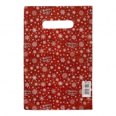 Красный подарочный новогодний пакет с вырубной ручкой (20х30 см) - Сима-Ленд - купить с доставкой в Хабаровске