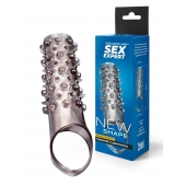 Дымчатая насадка на пенис с шипами и выпуклостями - 12 см. - Sex Expert - в Хабаровске купить с доставкой