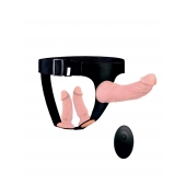 Женский страпон с 3 насадками и вибрацией - Erowoman-Eroman - купить с доставкой в Хабаровске