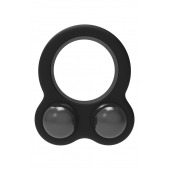 Черное эрекционное кольцо с утяжелителями Cockring Dual Weight - Dream Toys - в Хабаровске купить с доставкой