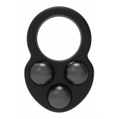 Черное эрекционное кольцо с утяжелителями - Dream Toys - в Хабаровске купить с доставкой