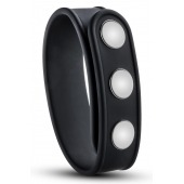 Черное эрекционное кольцо на кнопках - Blush Novelties - в Хабаровске купить с доставкой