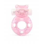 Розовое эрекционное виброкольцо в форме мишки - 1137 - в Хабаровске купить с доставкой