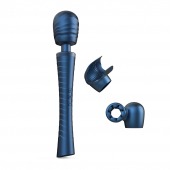 Синий вибромассажёр с насадками Man.wand Edgy - Manwan - в Хабаровске купить с доставкой