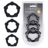 Набор из 3 эрекционных колец Beaded Silicone Cockring Set - Shots Media BV - в Хабаровске купить с доставкой