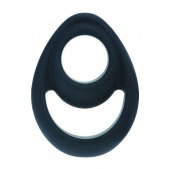 Черное эрекционное кольцо Double Ergo Silicone Cockring - Shots Media BV - в Хабаровске купить с доставкой