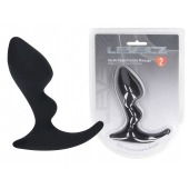 Черная анальная пробка для массажа простаты Double Ripple Silicone Prostate Massager - Shots Media BV - в Хабаровске купить с доставкой