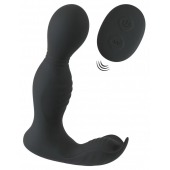 Черная анальная пробка с вибрацией, вращением и пультом ДУ RC Butt Plug with 2 Functions - Orion - в Хабаровске купить с доставкой