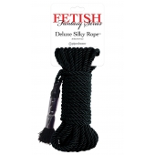 Черная веревка для фиксации Deluxe Silky Rope - 9,75 м. - Pipedream - купить с доставкой в Хабаровске