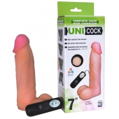 Фаллическая насадка Харнесс UNICOCK 7  с вибрацией - 19 см. - LOVETOY (А-Полимер) - купить с доставкой в Хабаровске