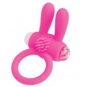 Розовое эрекционное виброкольцо A-toys с ушками - A-toys - в Хабаровске купить с доставкой