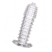 Гелевая прозрачная насадка c шипами - 12 см. - Toyfa Basic - в Хабаровске купить с доставкой