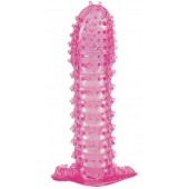 Гелевая розовая насадка с шипами - 12 см. - Toyfa Basic - в Хабаровске купить с доставкой