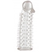 Прозрачная насадка на половой член с закрытой головкой и шипами - 12,5 см. - Toyfa Basic - в Хабаровске купить с доставкой