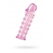 Гелевая розовая насадка на фаллос с шипами - 12 см. - Toyfa Basic - в Хабаровске купить с доставкой