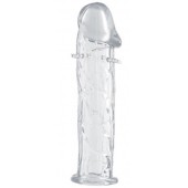 Гладкая прозрачная насадка с усиками под головкой - 12,5 см. - Toyfa Basic - в Хабаровске купить с доставкой