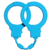 Голубые силиконовые наручники Stretchy Cuffs Turquoise - Lola Games - купить с доставкой в Хабаровске
