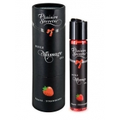 Массажное масло с ароматом клубники Huile de Massage Gourmande Fraise des Bois - 59 мл. - Plaisir Secret - купить с доставкой в Хабаровске