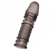 Дымчатая закрытая насадка ToyFa XLover с чешуйками и пупырышками - 13,5 см. - ToyFa - в Хабаровске купить с доставкой