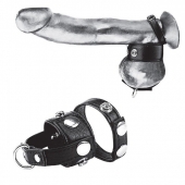 Утяжка для мошонки и пениса Cock Ring With 1  Ball Stretcher And Optional Weight Ring - BlueLine - купить с доставкой в Хабаровске