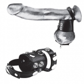 Утяжка на пенис и мошонку Cock Ring With 1.5  Ball Stretcher And Optional Weight Ring - BlueLine - купить с доставкой в Хабаровске