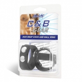 Утяжка на пенис с клёпками Duo Snap Cock And Ball Ring - BlueLine - купить с доставкой в Хабаровске