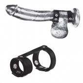 Утяжка на пенис с клёпками Duo Snap Cock And Ball Ring - BlueLine - купить с доставкой в Хабаровске