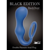 Синее эрекционное кольцо с анальной пробкой Double Pleasure Anal Plug - Lola Games - в Хабаровске купить с доставкой