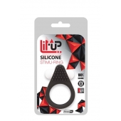 Чёрное эрекционное кольцо LIT-UP SILICONE STIMU RING 1 BLACK - Dream Toys - в Хабаровске купить с доставкой