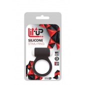 Чёрное эрекционное виброкольцо LIT-UP SILICONE STIMU RING 3 BLACK - Dream Toys - в Хабаровске купить с доставкой