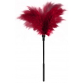 Пластиковая метелочка с красными пёрышками Small Feather Tickler - 32 см. - Blush Novelties - купить с доставкой в Хабаровске