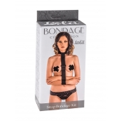 Ошейник с длинной лентой и наручниками Strap Bondage Kit Plus Size - Lola Games - купить с доставкой в Хабаровске