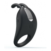 Чёрное эрекционное кольцо с вибрацией Rabbit Vibrator - Baile - в Хабаровске купить с доставкой