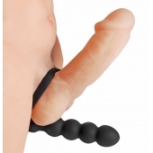 Насадка для двойного проникновения Double Fun Cock Ring with Double Penetration Vibe - XR Brands - в Хабаровске купить с доставкой