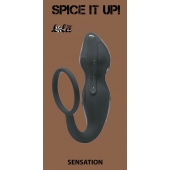 Серое эрекционное кольцо Sensation с анальным стимулятором - Lola Games - в Хабаровске купить с доставкой