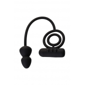 Чёрное эрекционное кольцо с вибропулькой и анальным хвостом - Erotist Adult Toys - в Хабаровске купить с доставкой