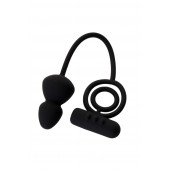 Чёрное эрекционное кольцо с вибростимулятором и анальным хвостом - Erotist Adult Toys - в Хабаровске купить с доставкой
