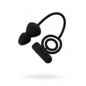 Чёрное эрекционное кольцо с вибростимулятором и анальным хвостом - Erotist Adult Toys - в Хабаровске купить с доставкой