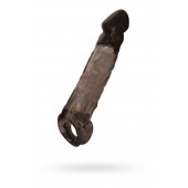 Чёрная насадка на пенис Tс подхватом - 19,5 см. - ToyFa - в Хабаровске купить с доставкой