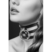 Чёрный тройной чокер с большим кольцом - Bijoux Pour Toi - купить с доставкой в Хабаровске