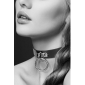 Узенький ошейник из полиуретана с кольцом - Bijoux Pour Toi - купить с доставкой в Хабаровске